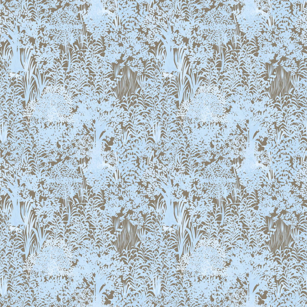 Tapeten mit Silhouette eines ruhigen blauen Baldachins in your room — zoomed