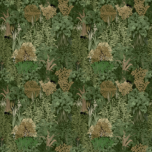 Fortryllet Botanisk Jungle og Skjulte Pantere Tapet⁠
