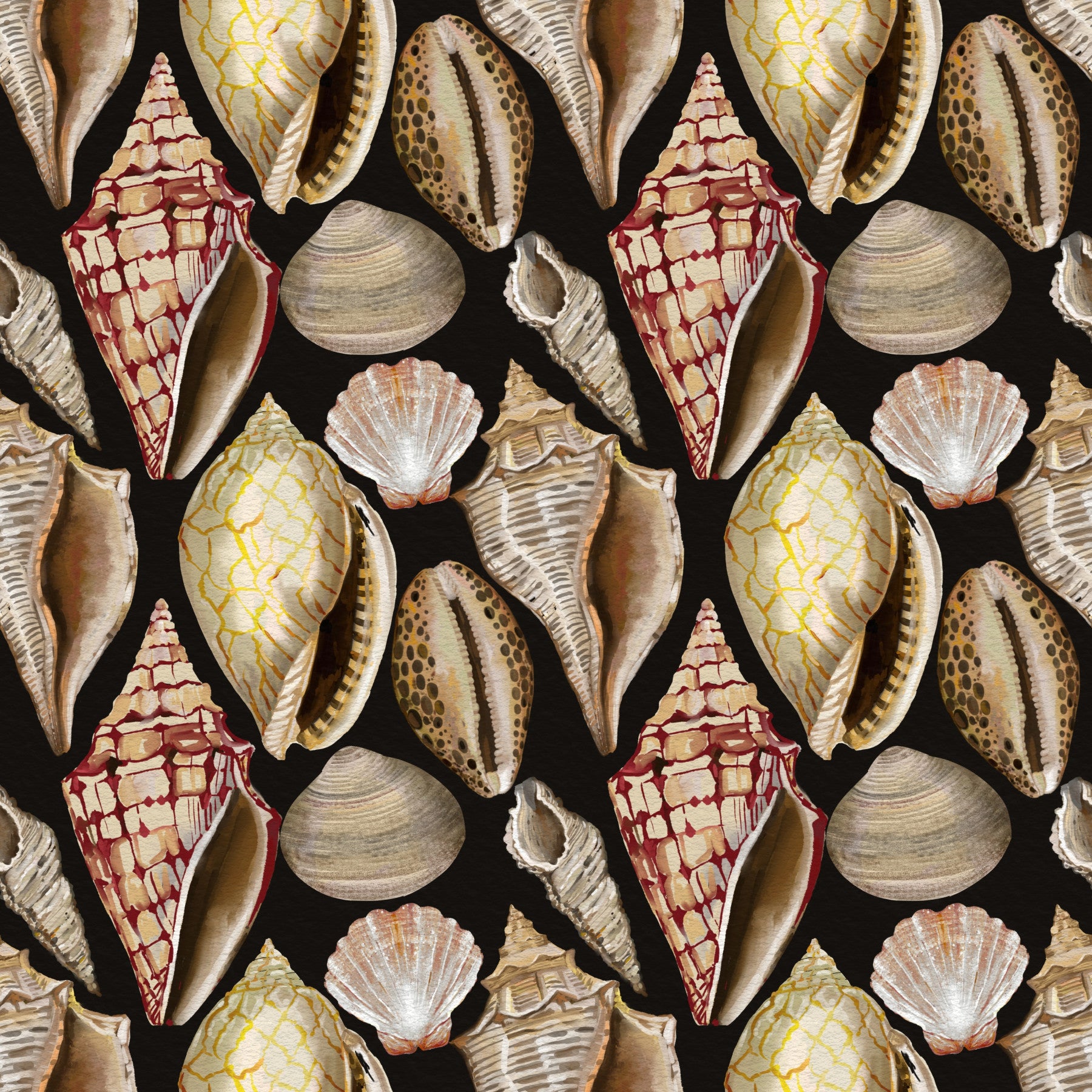 Stimmungsvolle Vintage-Muscheln Tapete
