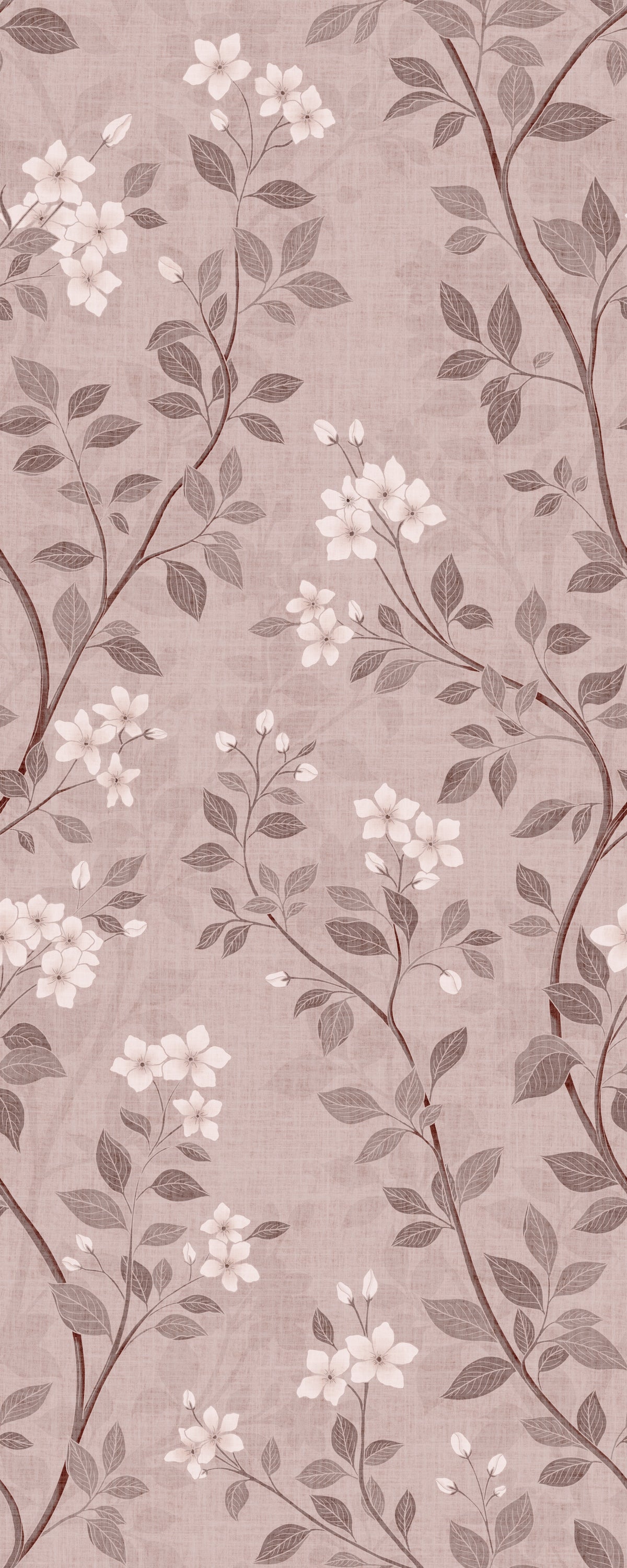 Papel de Parede Delicado Blush com Flores Chinoiserie in your room — zoomed