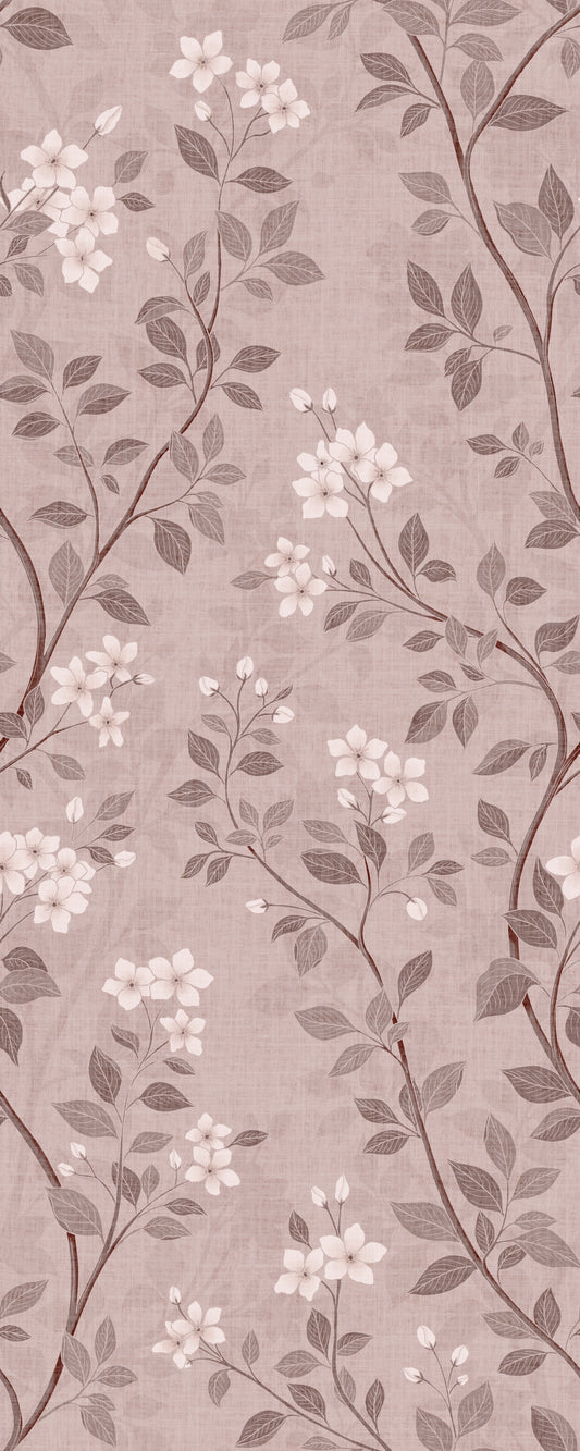 Delikat Blush Chinoiserie Blomster Tapet