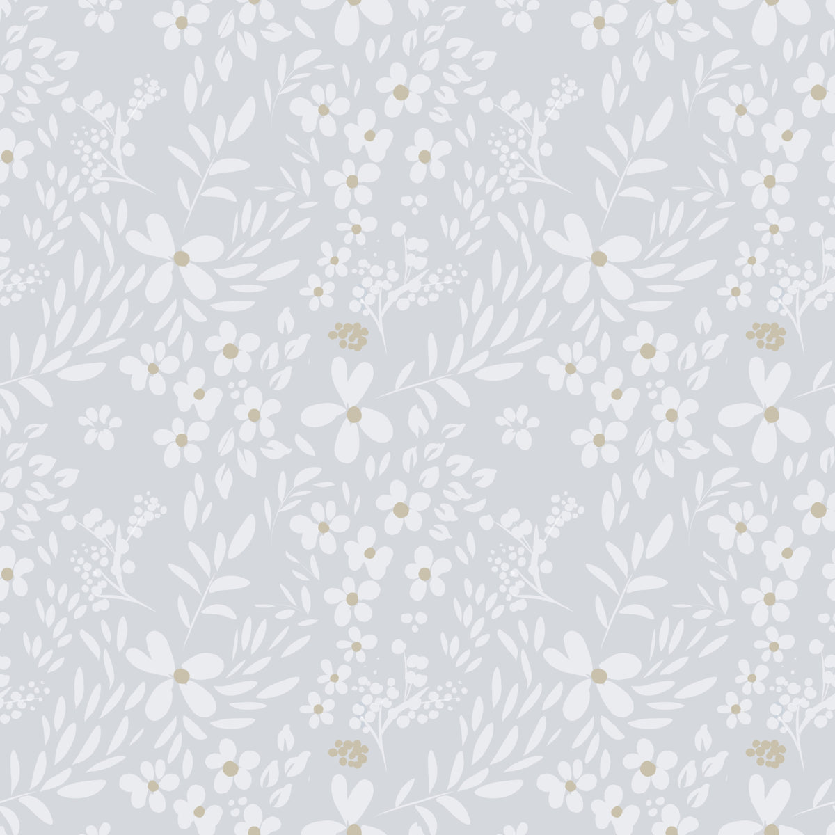 Dainty Meadow Blossom Wallpaper in Soft Slate Grey Wallpaper⁠ in your room
