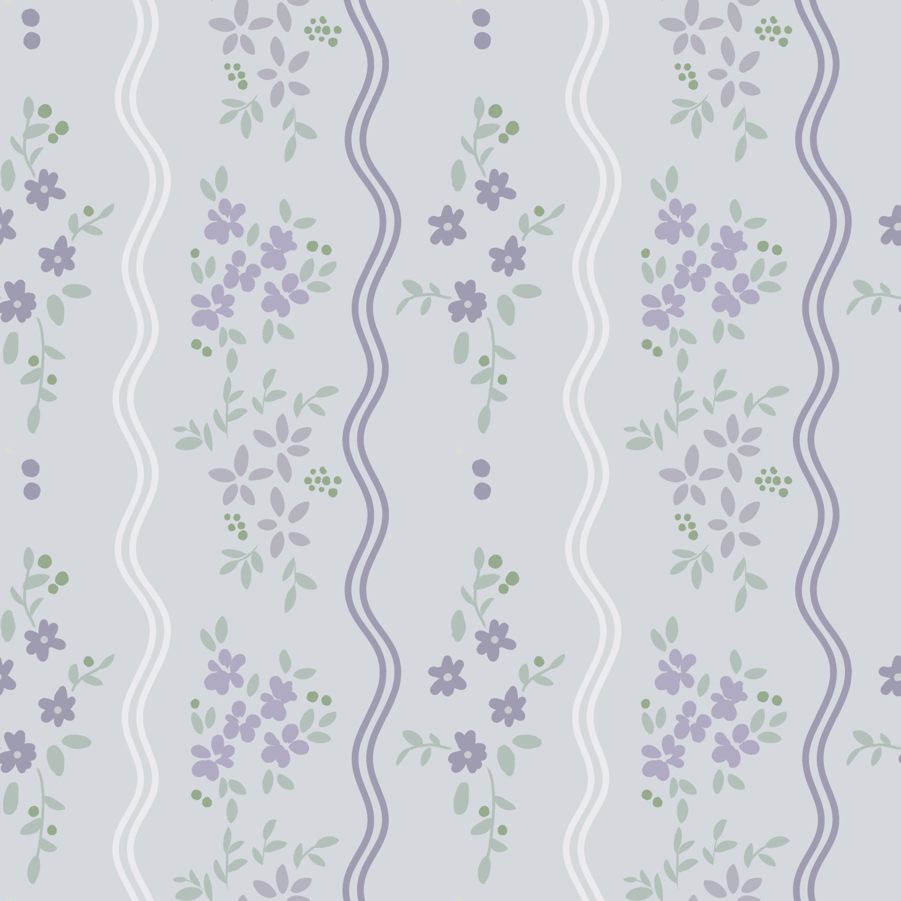 Papier peint floral Vintage Lavender Trails