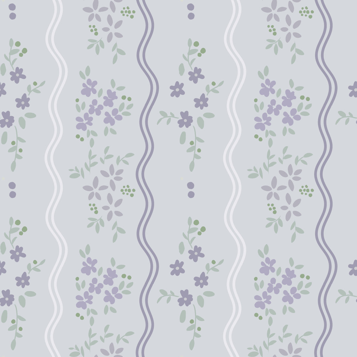 Papel tapiz floral Vintage Lavender Trails in your room
