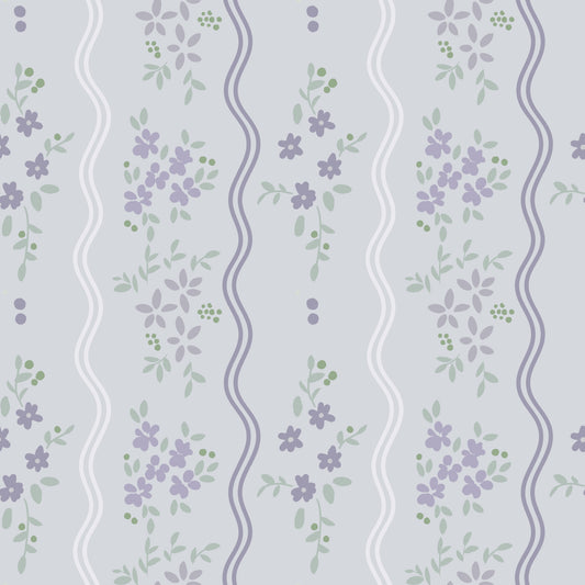 Vintage Lavender Trails Blomster Tapet