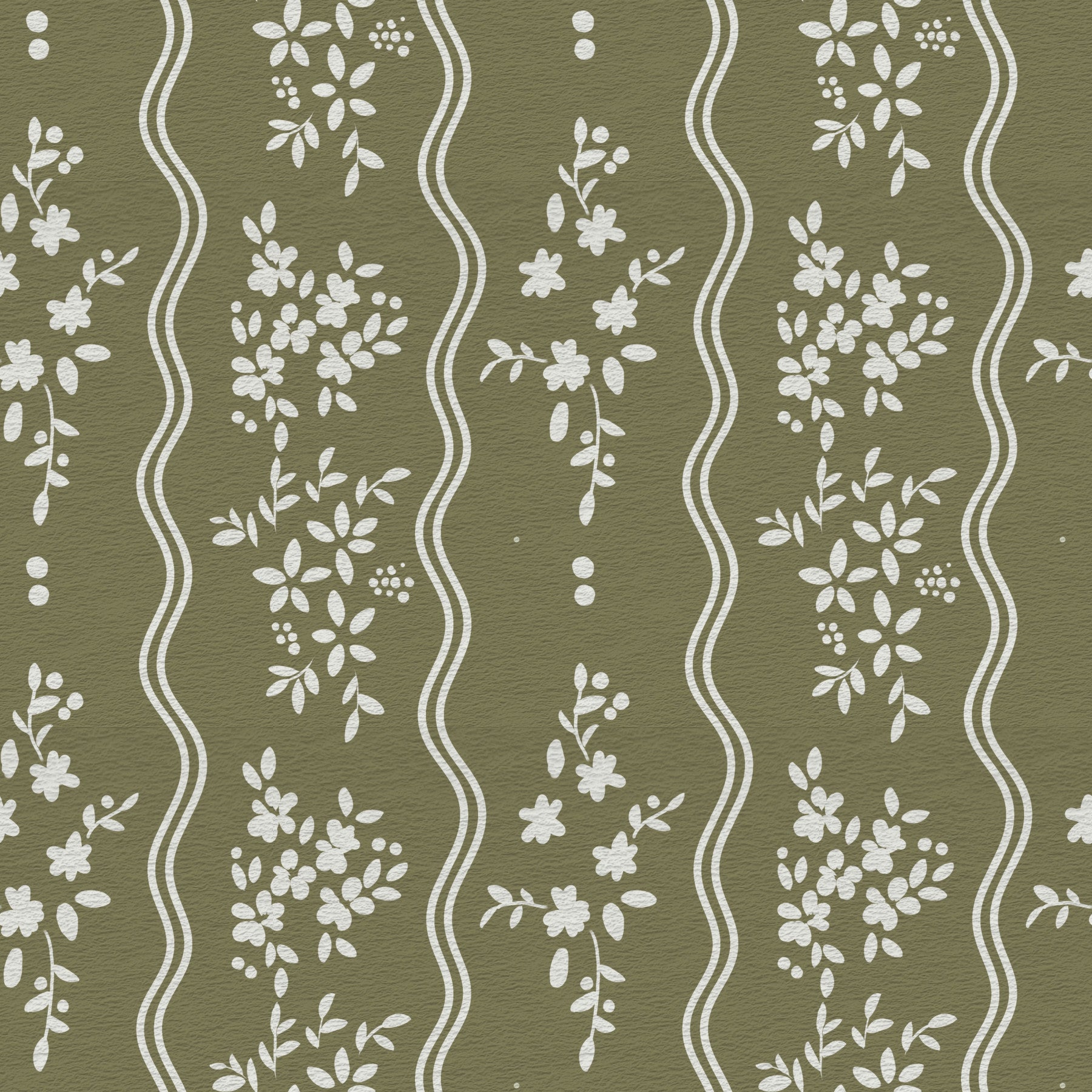 Olive Meadow Tapete mit welligem Streifen