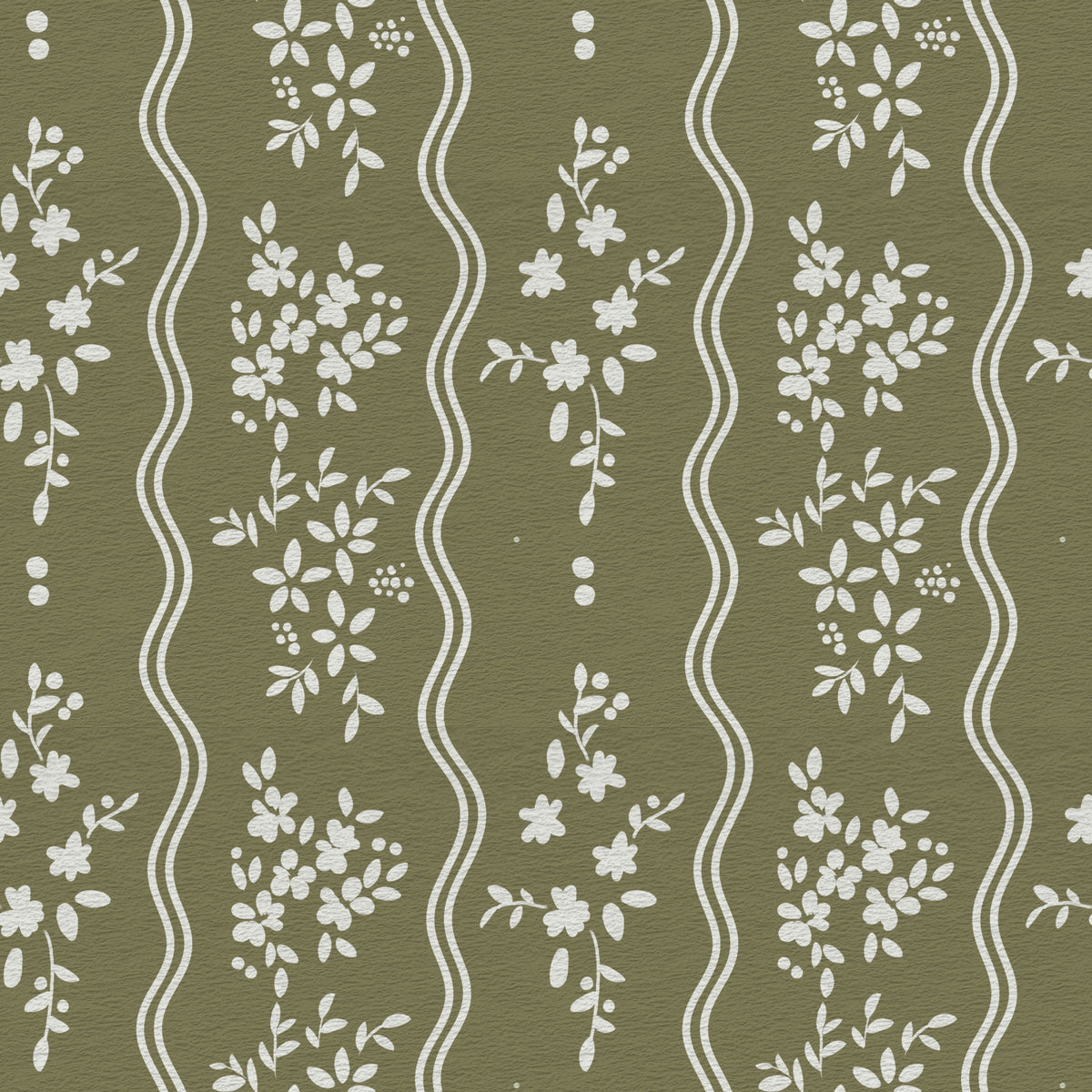Olive Meadow Wavy Stripe Wallpaper⁠ in your room