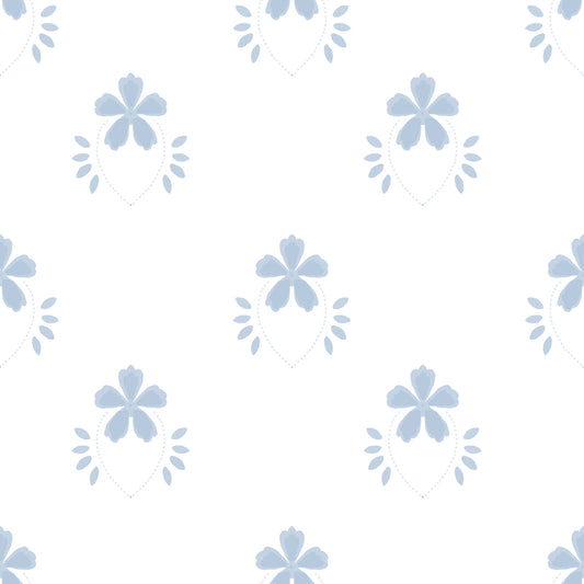Serene Scandi Blue Blossom Wallpaper Wallpaper⁠