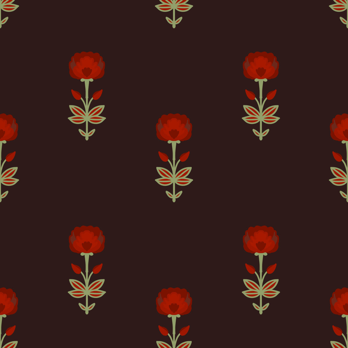 Tapet med Crimson Mughal Blooms in your room