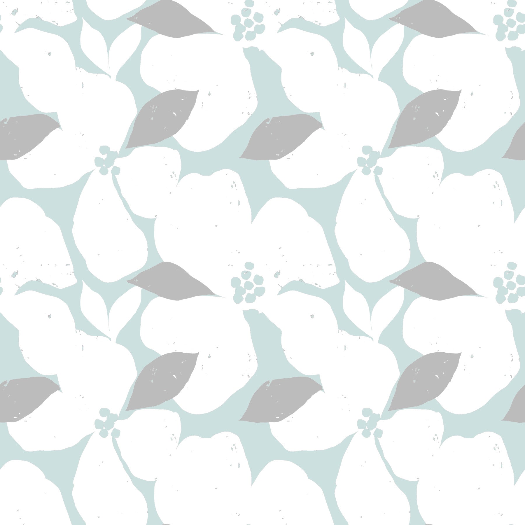 Blassblaues Pastellblumen-Tapetenmuster Tapete