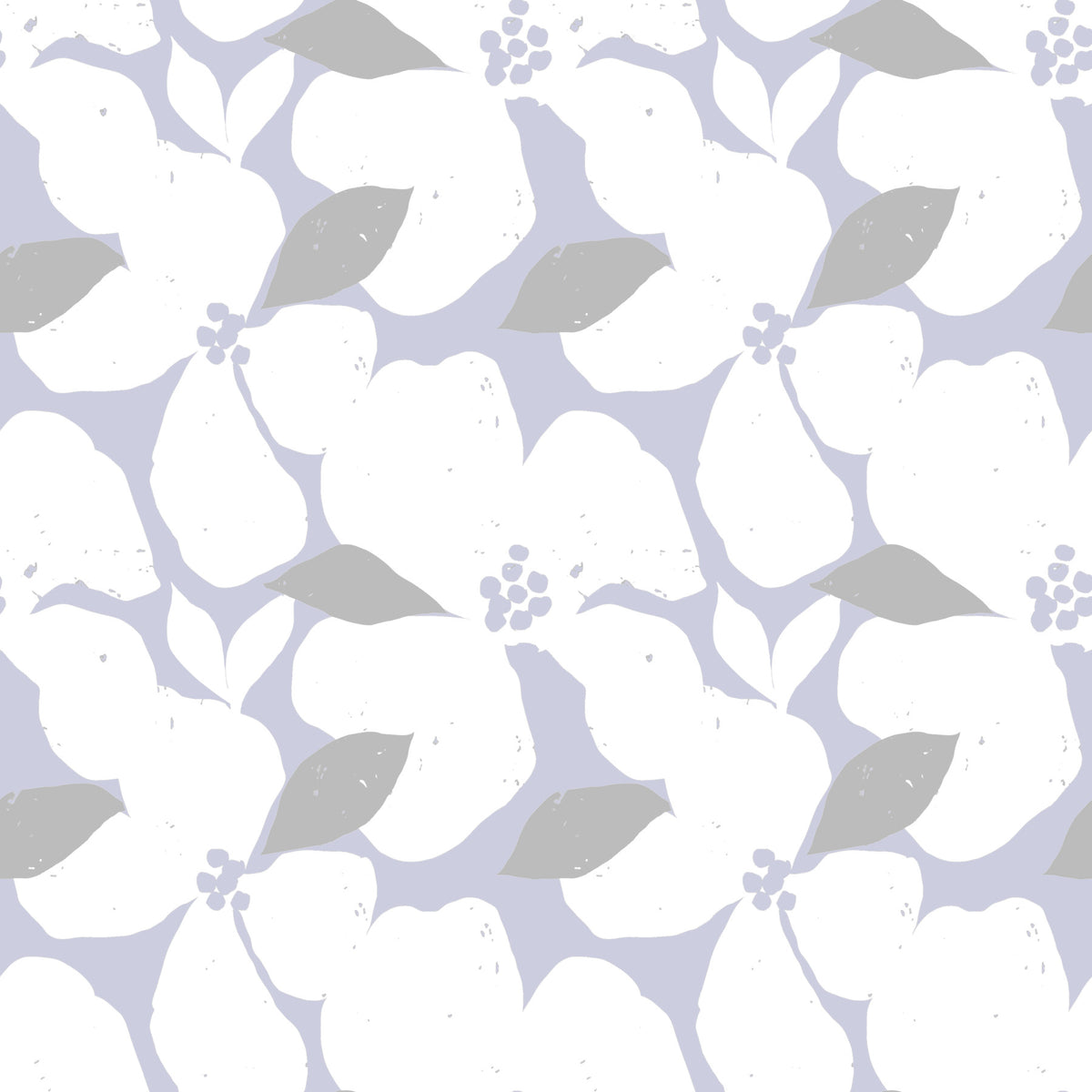 Nordic Blossom Soft Periwinkle Wallpaper⁠ in your room