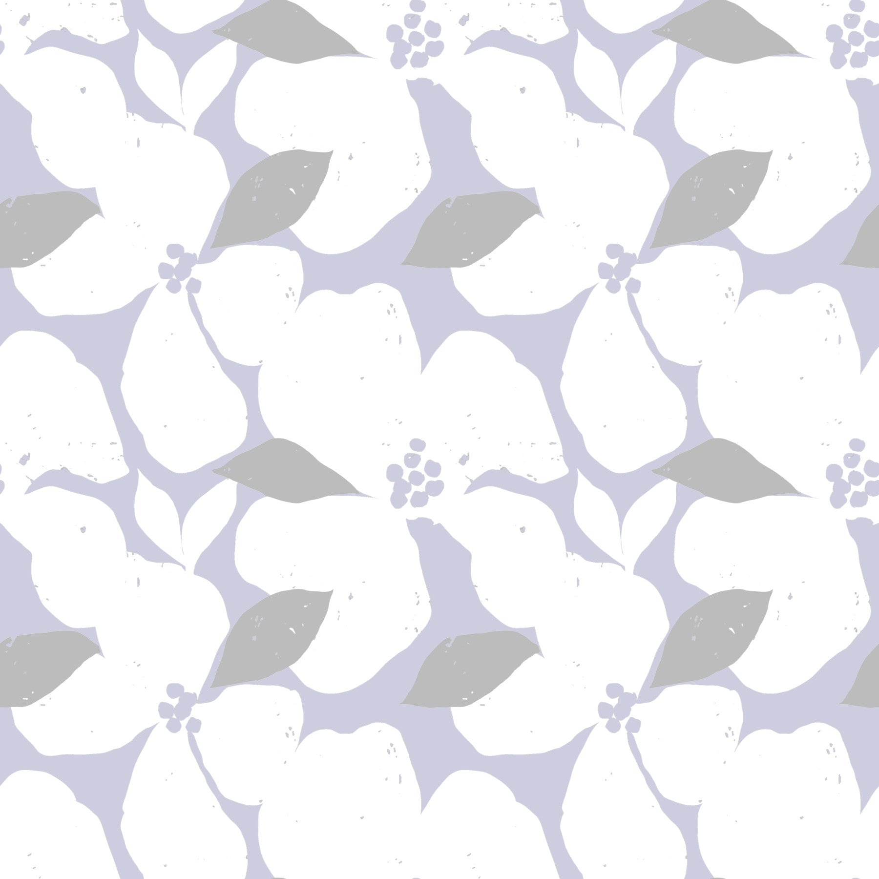 Nordic Blossom Tapete in Sanftem Periwinkle