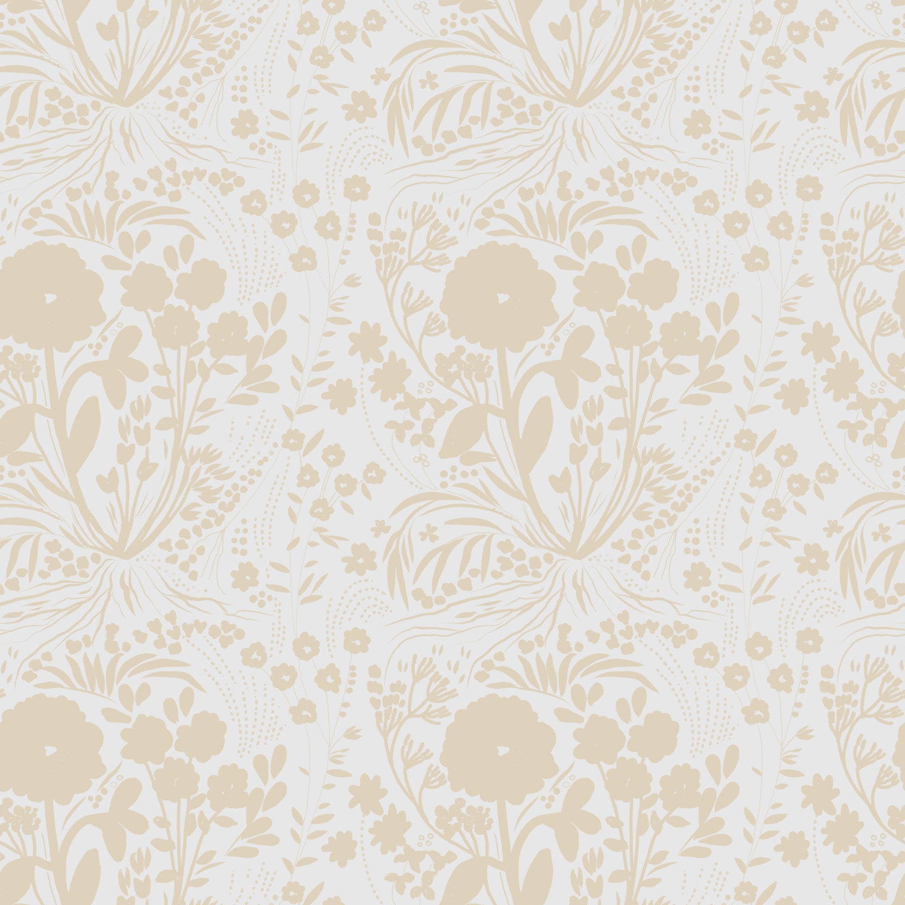 Whispering Meadows Vintage Botanisk Tapet⁠