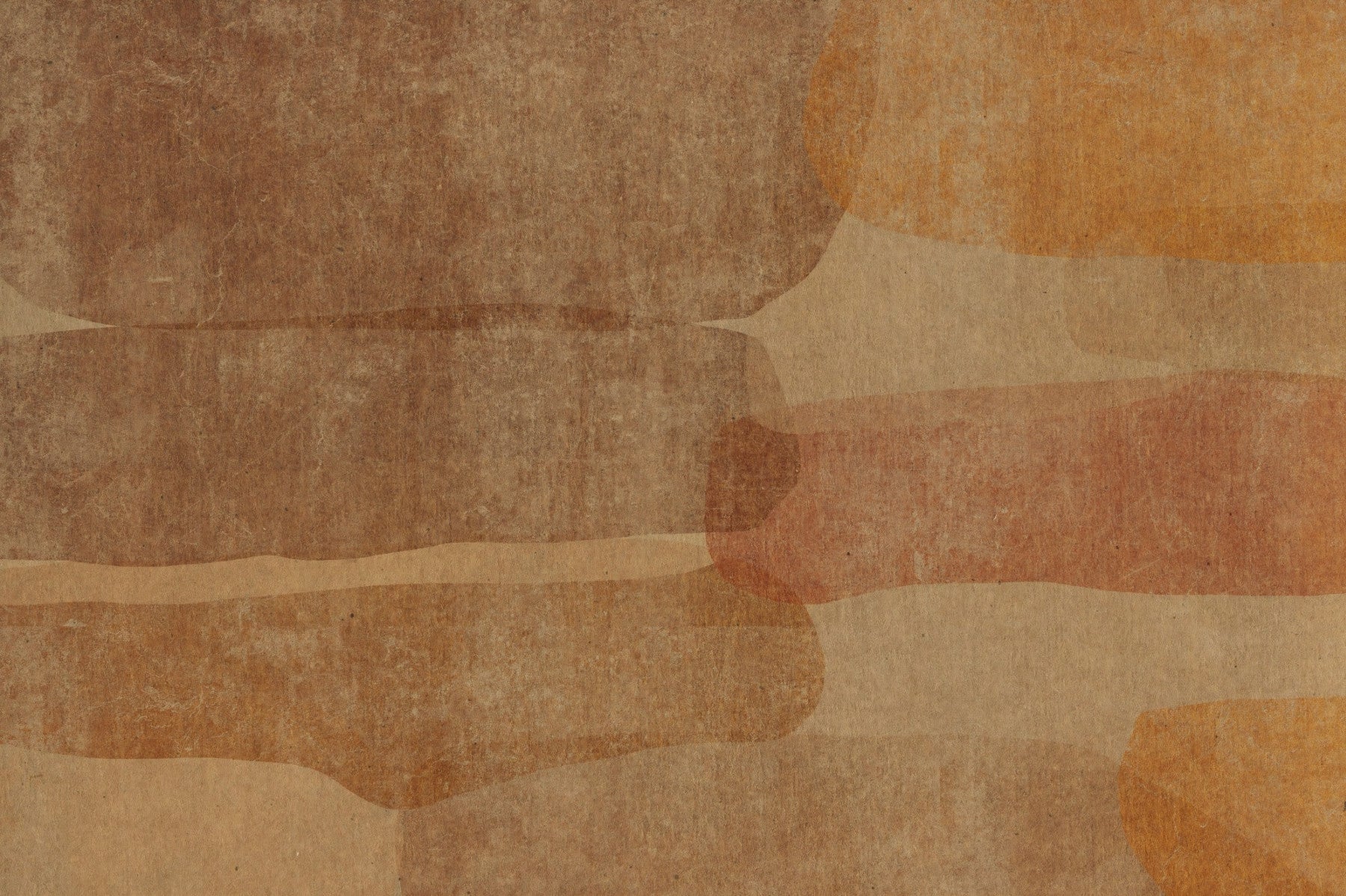 Fresque Murale Abstraite en Terracotta Terreuse à Couches