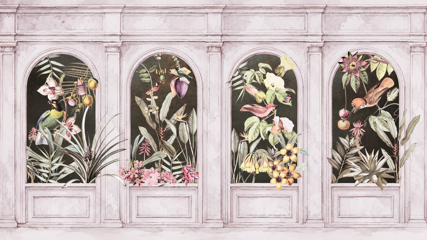Vintage Architektonische Botanische Bogen Wandbild