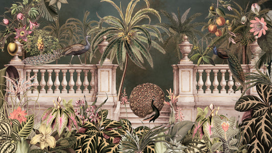 Majestic Peacock Regency Garden Wall Mural Wall Mural