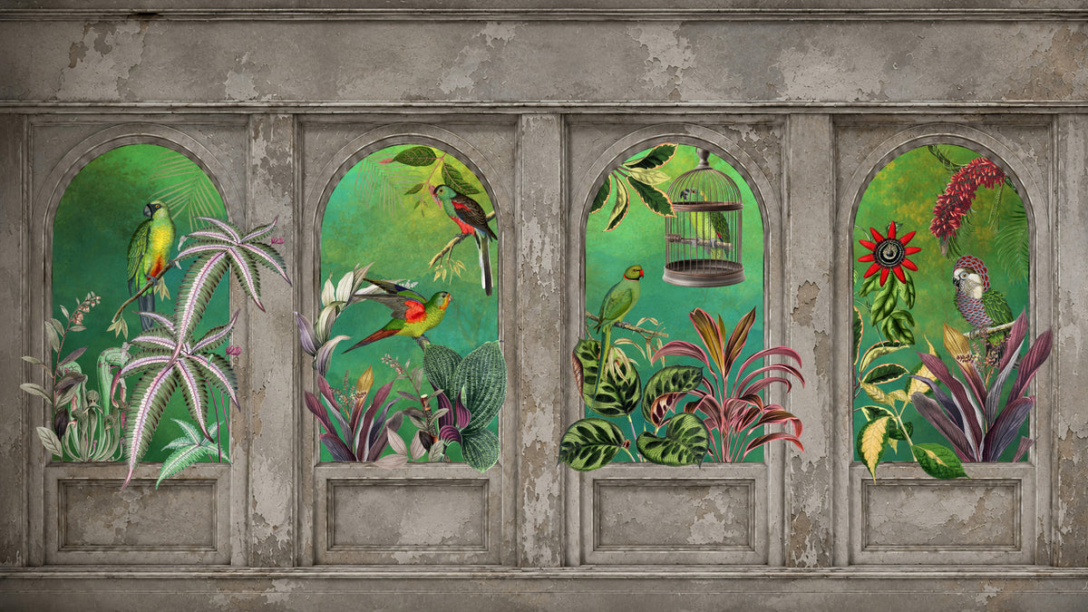 Murale da parete Vintage Tropical Arches in your room