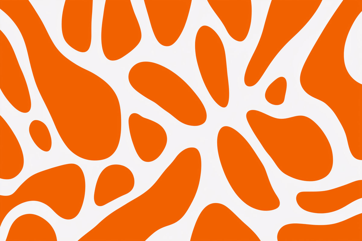 Retro Tangerine Flow abstrakt vægmaleri
