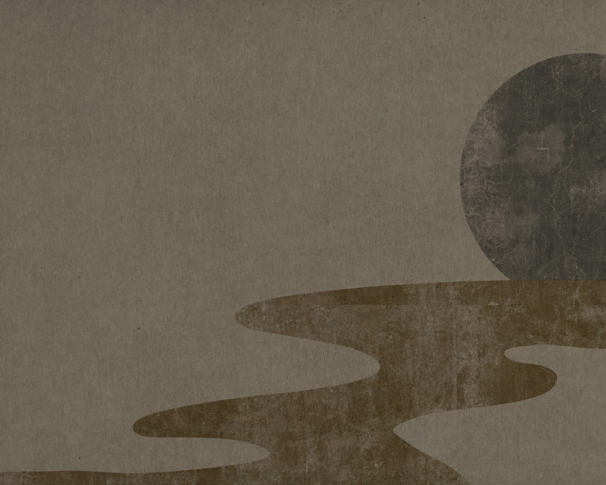 Zen Dämmerung: Minimalistisches Wabi-Sabi Landschafts-Wandbild in your room