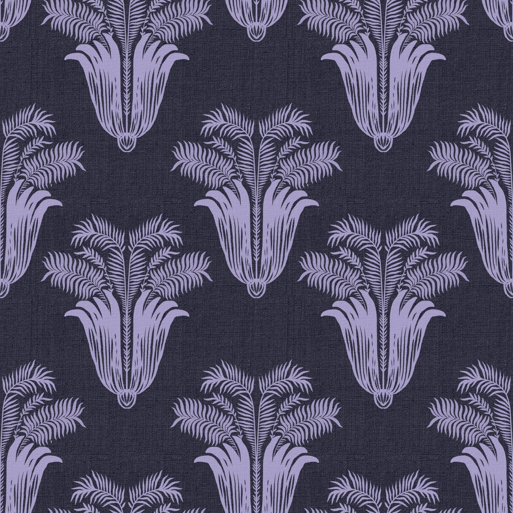 Moody Midnight Violet Botanical Wallpaper Wallpaper⁠