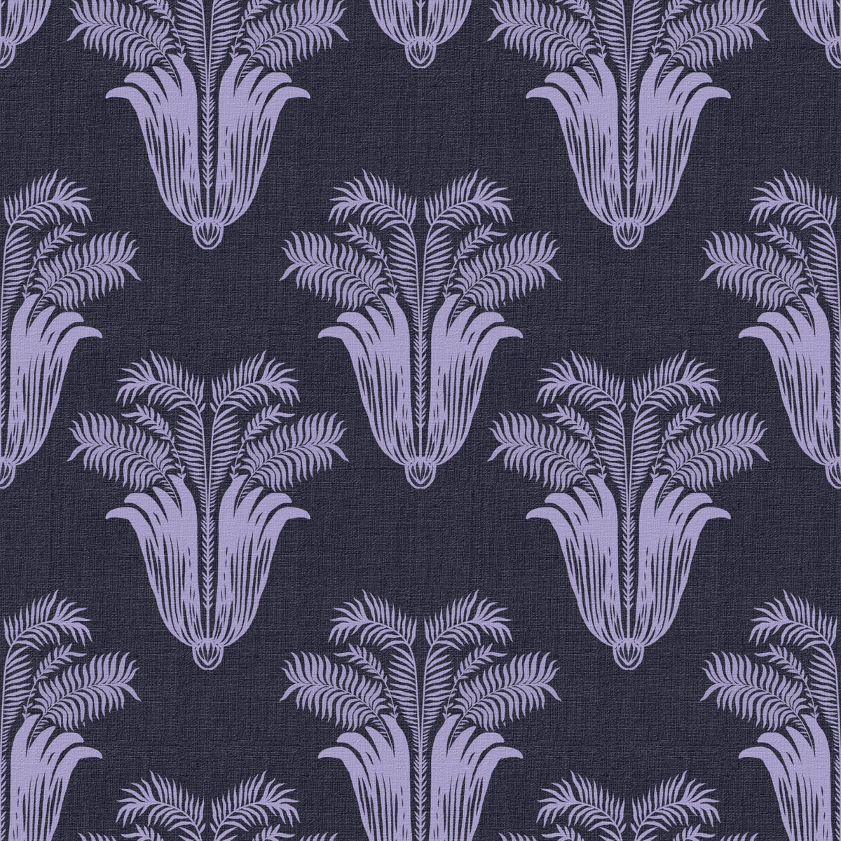 Papier peint botanique violet minuit mélancolique in your room — zoomed