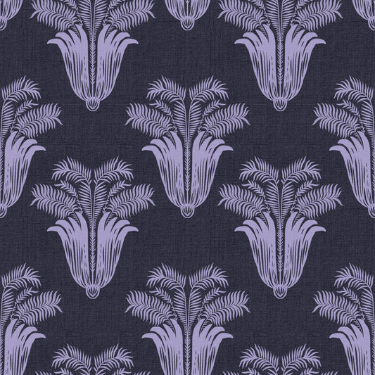 Moody Midnight Violet Botanical Wallpaper Wallpaper⁠