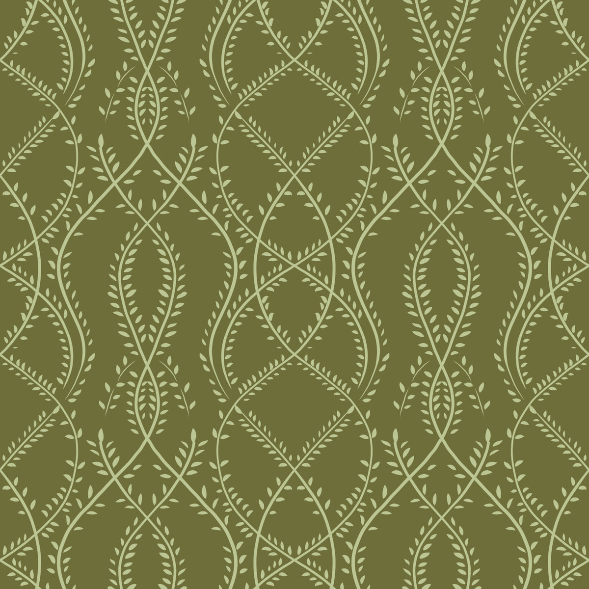 Sage Laurel Trellis botanisk tapet in your room — zoomed