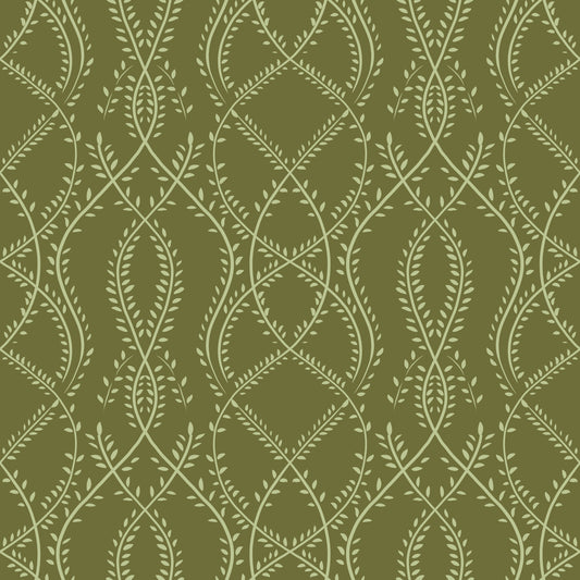 Sage Laurel Trellis Botanical Wallpaper Wallpaper⁠