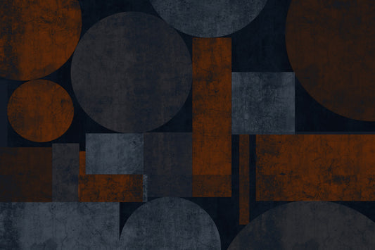Earthy Geometrics Textured Circles Wall Mural
