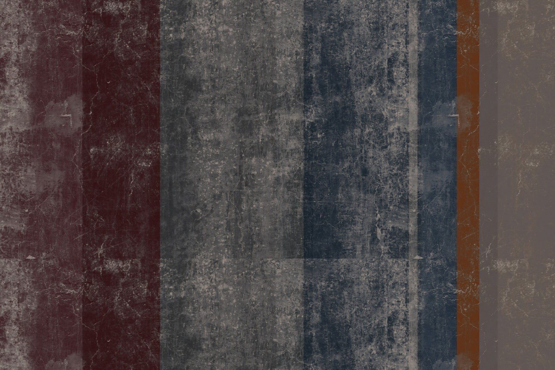 Wandbild mit verwittertem Betonblock und Roststreifen