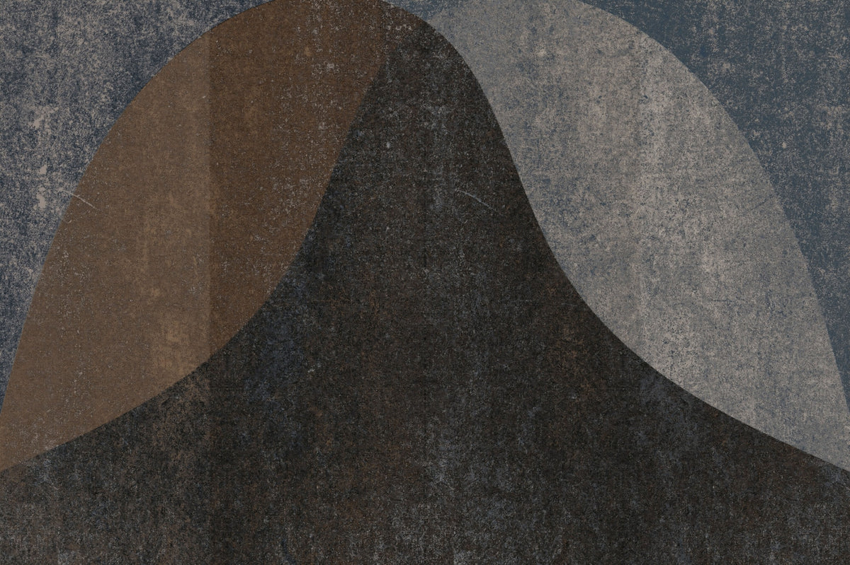 Fresque murale abstraite d'arches texturées aux tons terreux in your room — zoomed