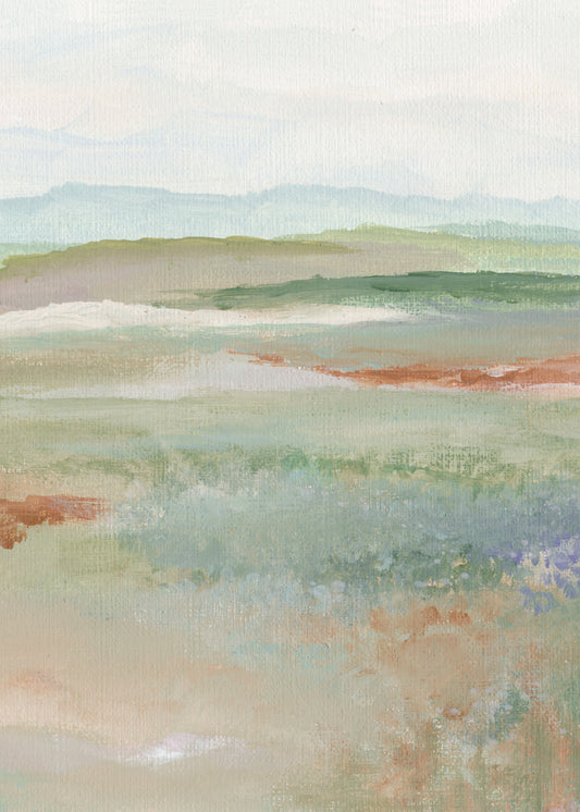 Earthy Meadow Abstract Landscape Wallpaper Wall Mural