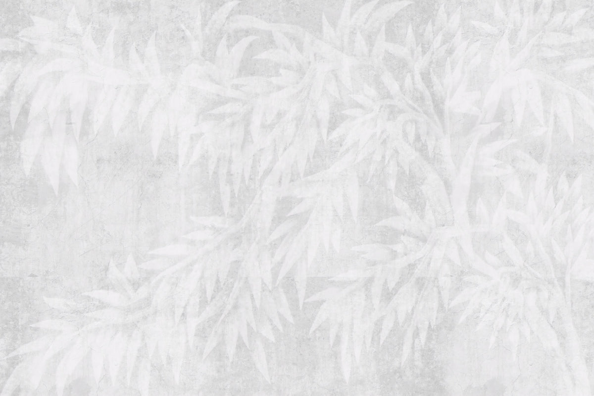 Pale Alabaster Foliage Textured Wall Mural in your room — zoomed
