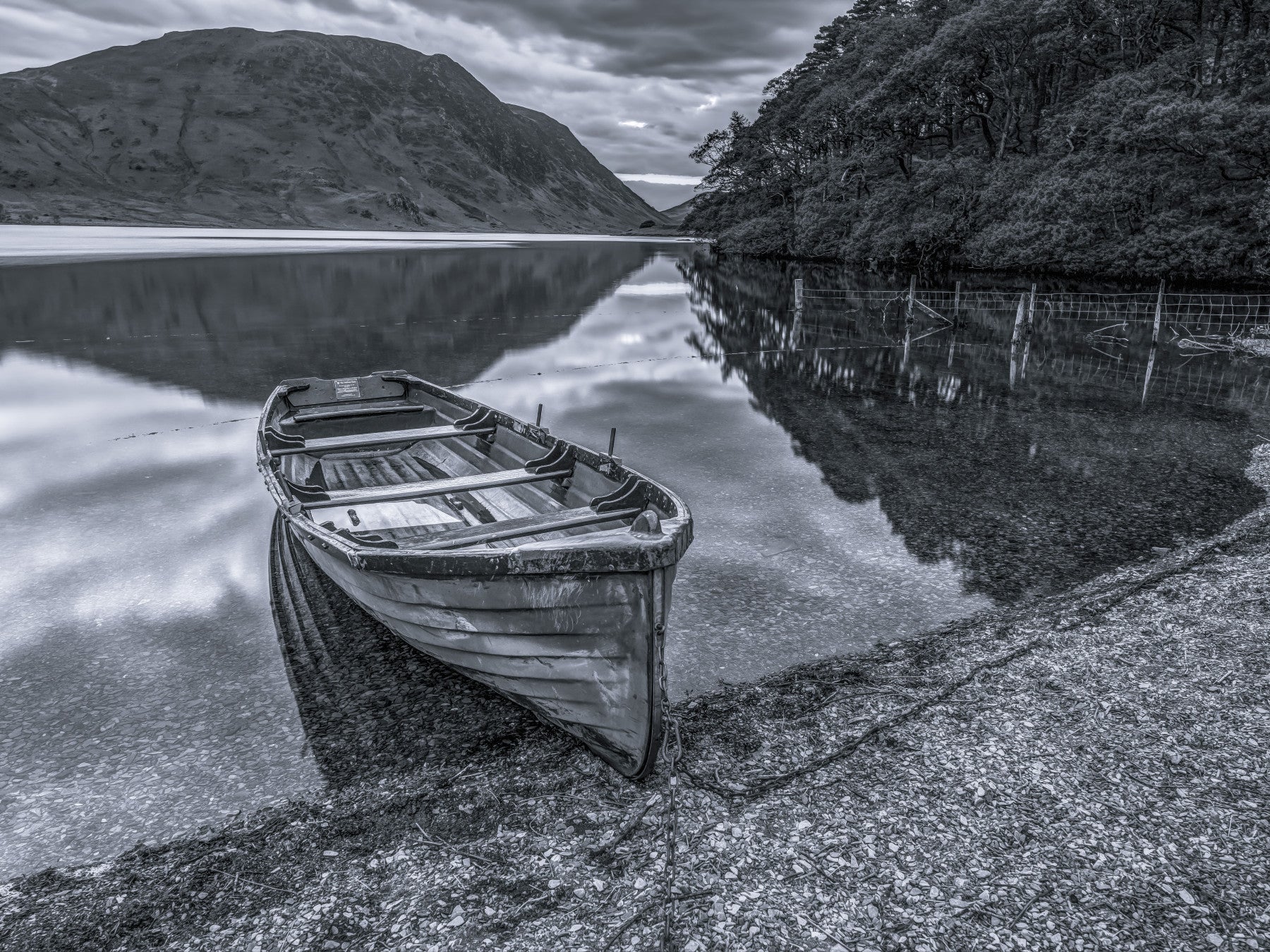 Stille Kyst Reflektioner Vægmaleri
