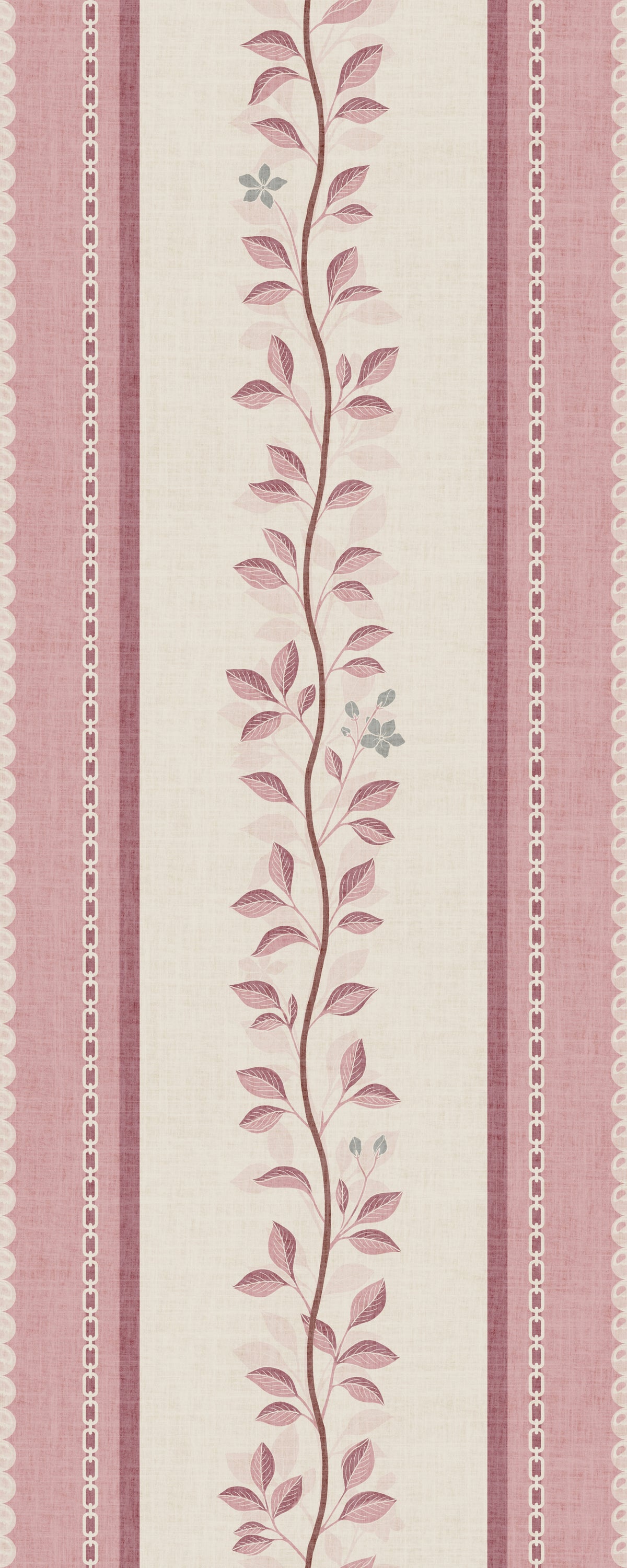 Carta da parati in lino con pannello di fogliame rampicante romantico⁠ in your room