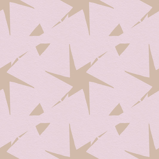 Retro Starburst Pale Pink Geometric Wallpaper⁠