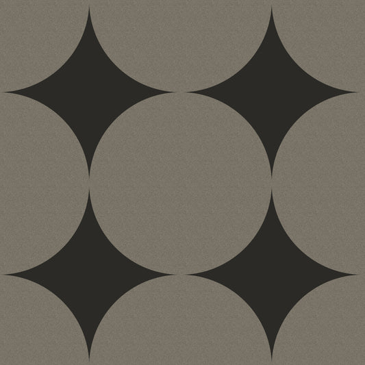 Symmetrische Mid-Century Bögen und Sterne Tapete