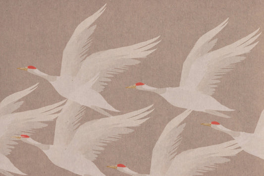Red-Crowned Cranes in Soaring Harmony Wall Mural