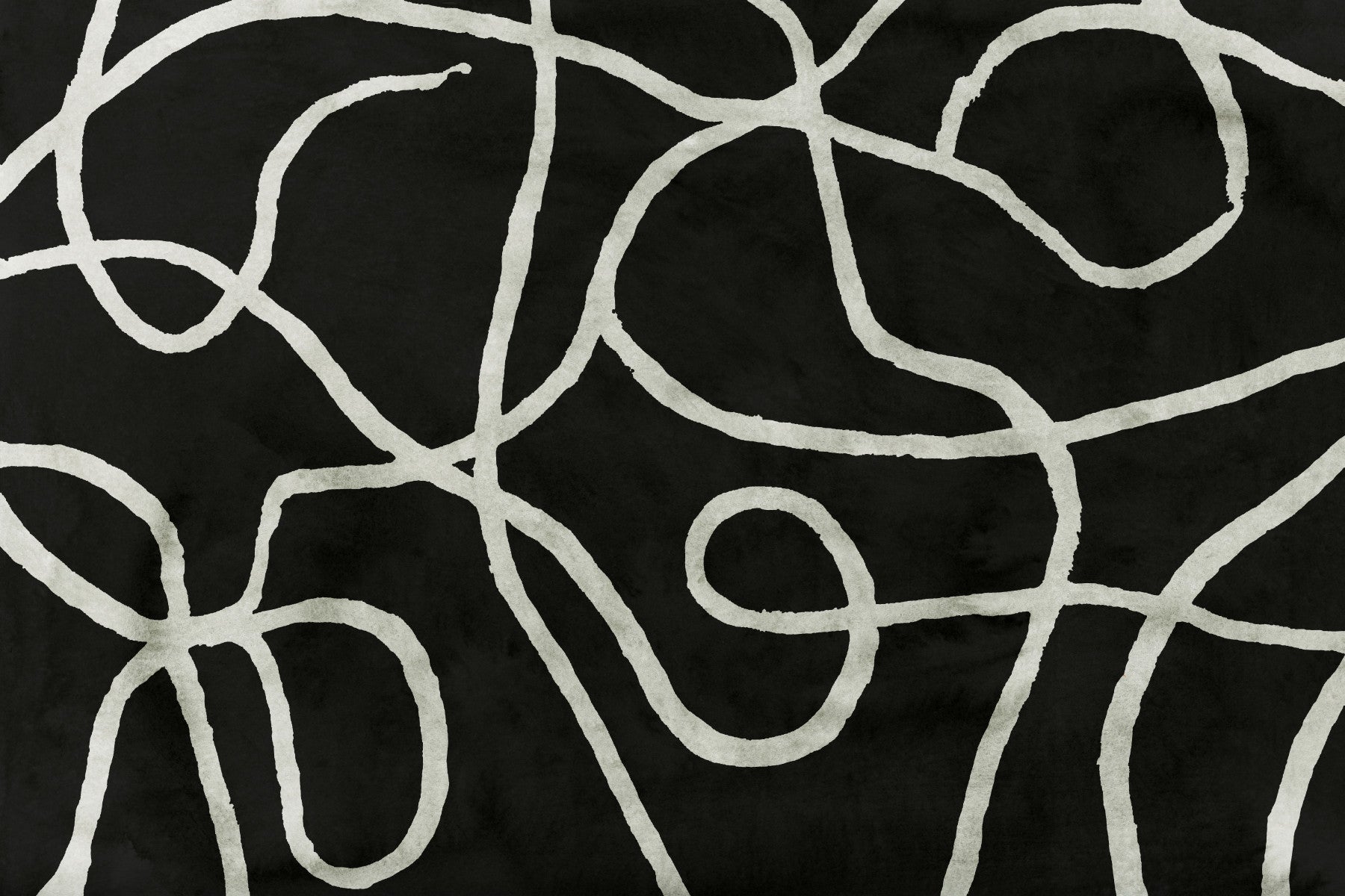 Murale da parete minimalista con linee organiche a inchiostro su carbone