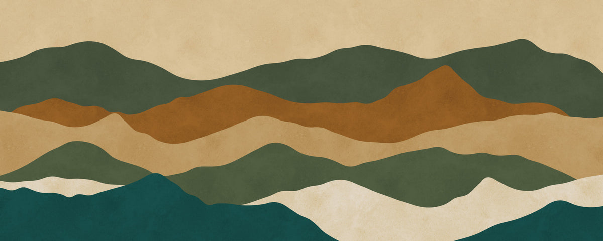 Abstract Earthy Mountain Range Layers Wall Mural in your room
