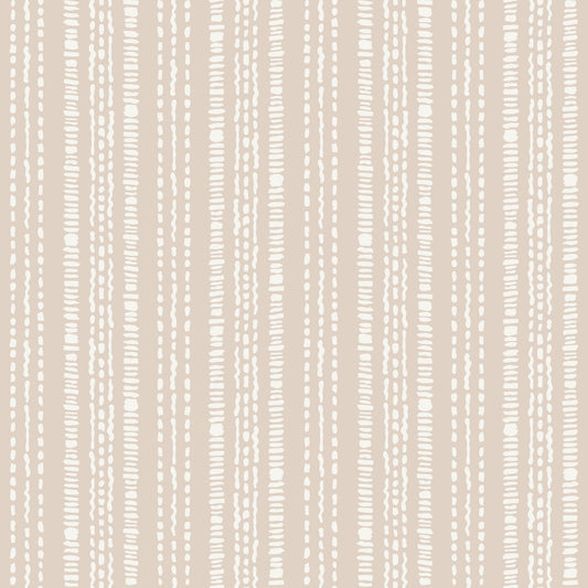 Dezaptes, cremiges Beige mit linearem Muster Tapete