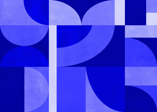 Mural de Parede Azul de Meados do Século