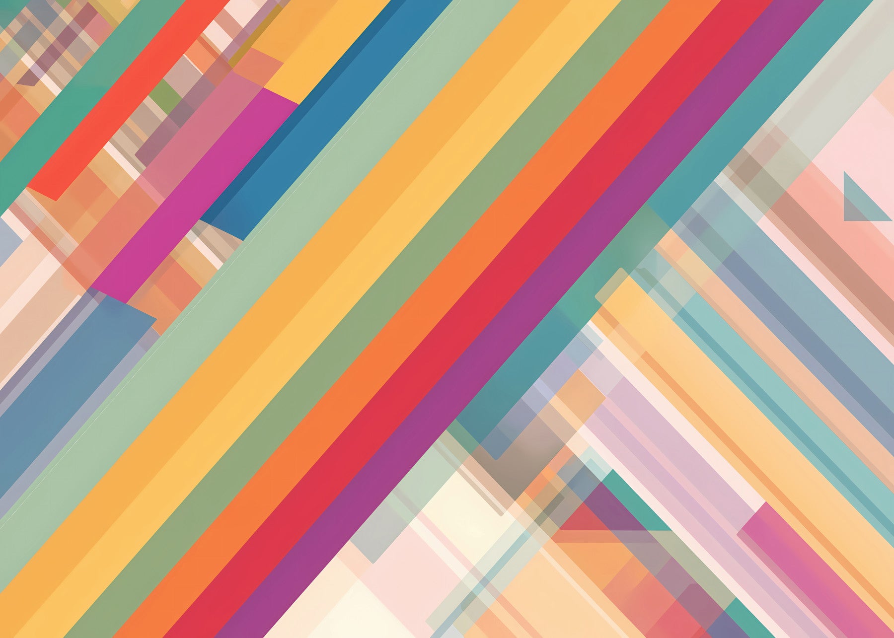 Mural de Pared Abstracto con Rayas Diagonales Vibrantes