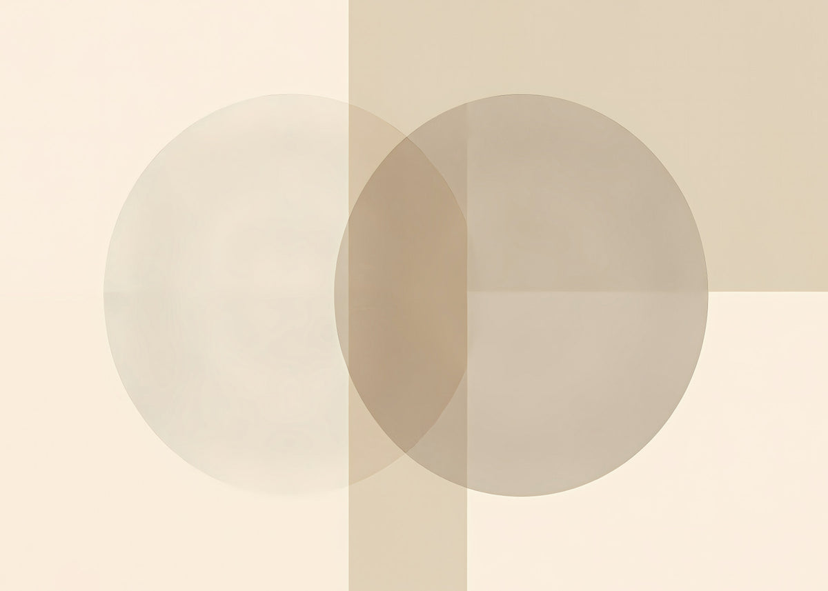 Carta da parati con cerchi minimalisti in tonalità beige morbide in your room — zoomed