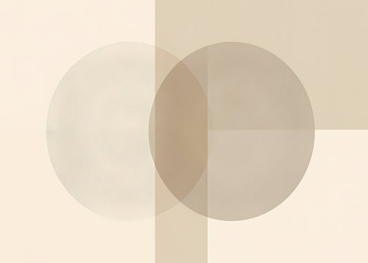 Papier peint mural de cercles minimalistes en tons beige doux