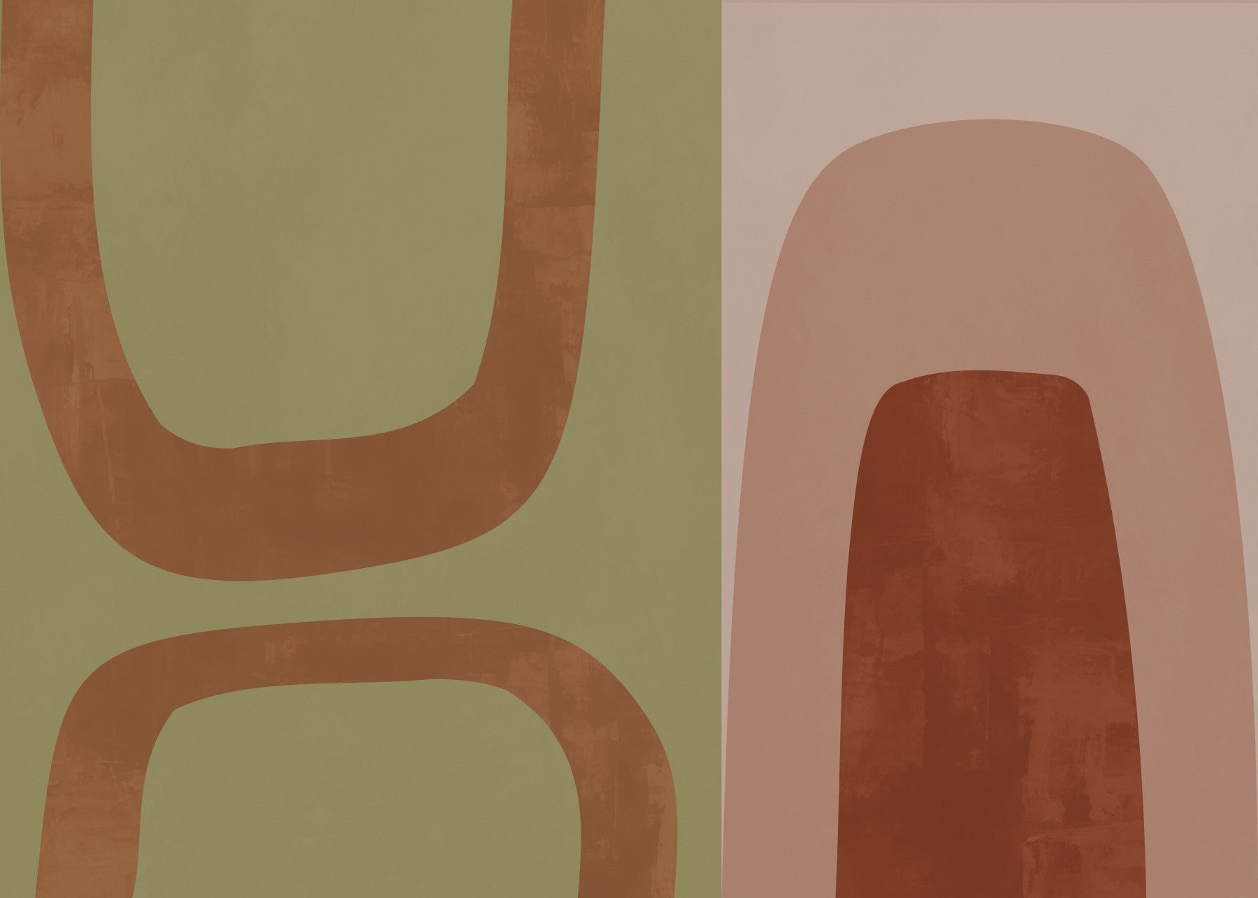 Aardse Abstracte Bogen Muurmuurdecoratie