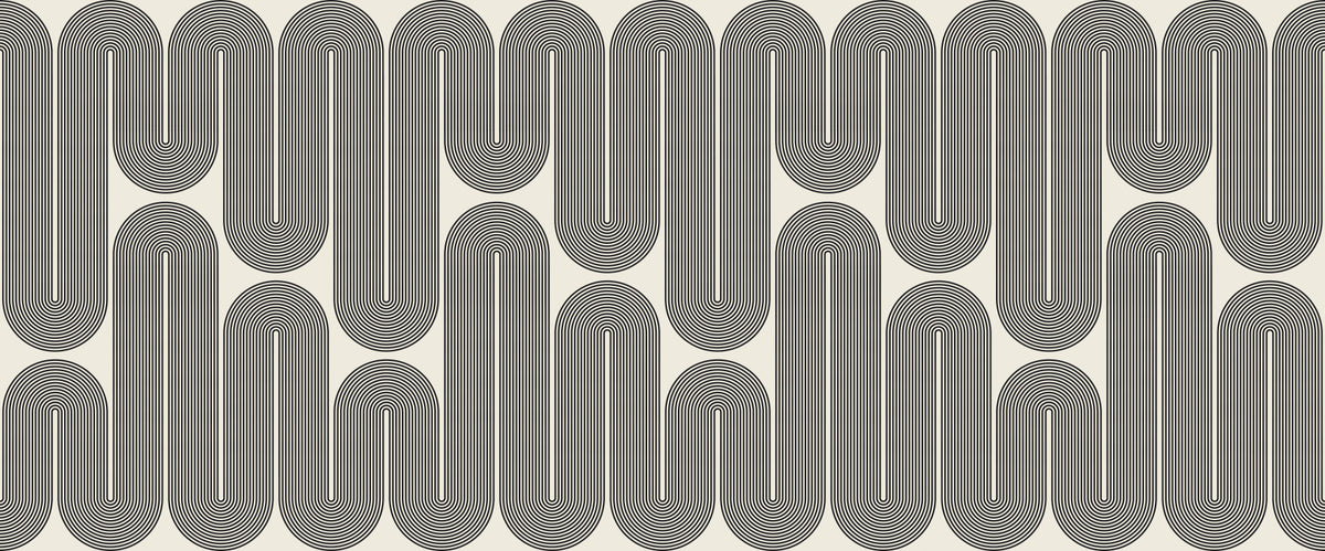 Monochromatyczna tapeta ścienna z geometrycznymi falami in your room