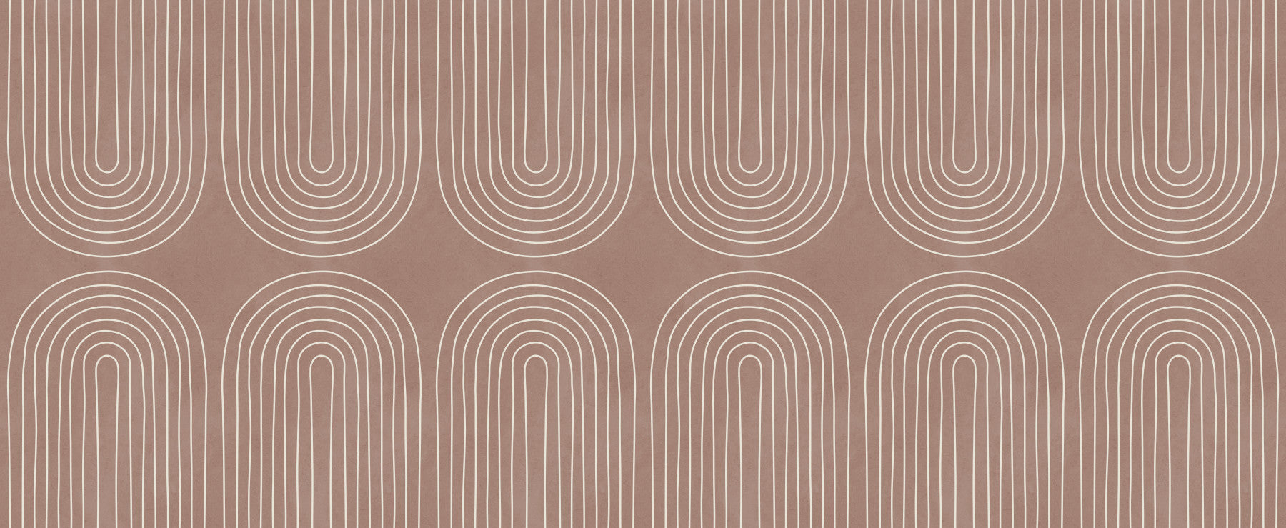 Murale da parete con motivo a linee arcuate terracotta