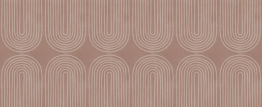 Motiv mit gebogenem Linienmuster in Terrakotta Wandbild