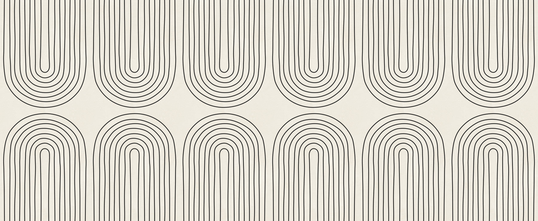 Minimalistisches lineares Kunstmuster als Wandbild in Bogenform
